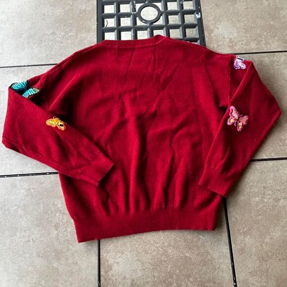 Vintage red butterfly sweater - Picture 5 of 7